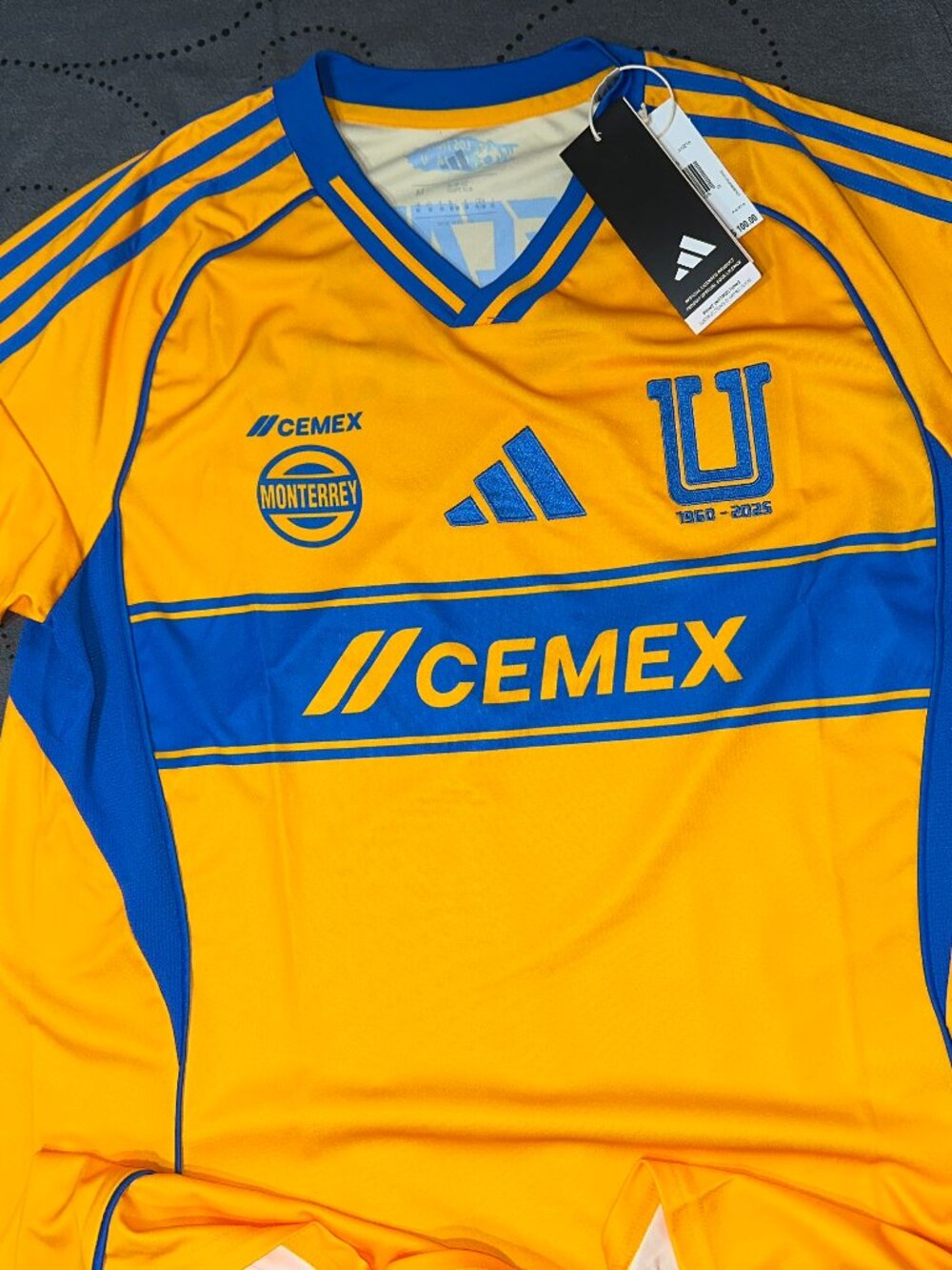 ADIDAS TIGRES DE LA UANL AEROREADY YELLOW & BLUE SOCCER JERSEY SIZE M MEN $100